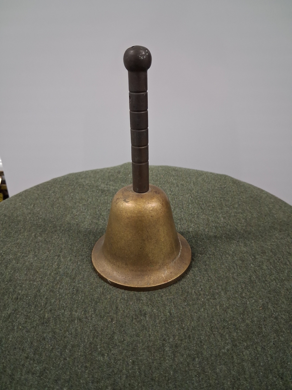 Source Unknown Brass Hand Bell with Dark Brown Handle